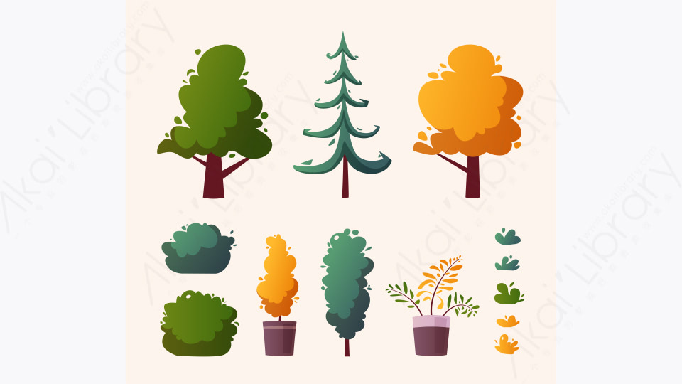 图片素材 美丽卡通植物外观 3 源库素材网