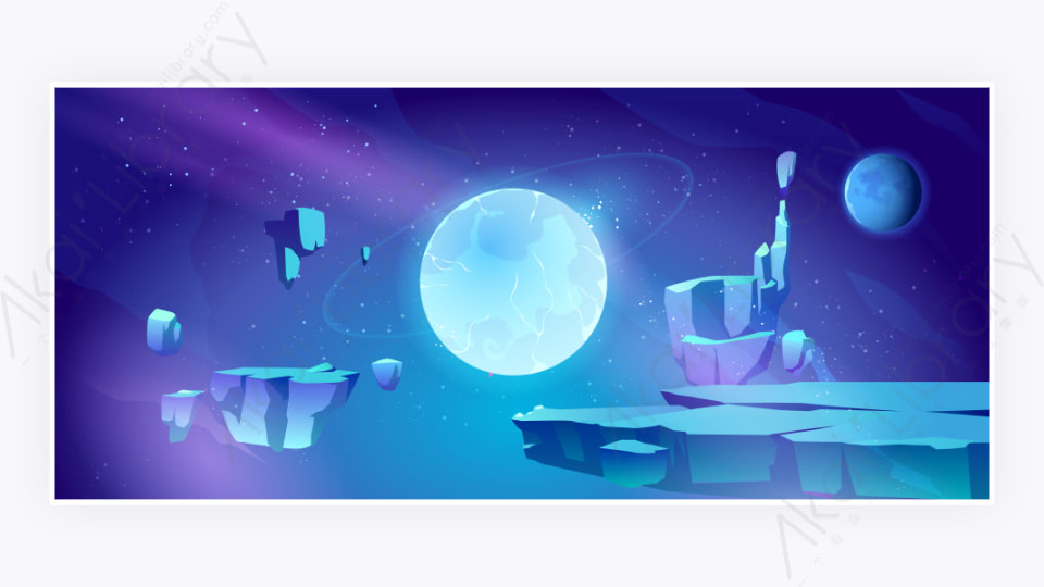图片素材 卡通外星星球景观空间背景 4 源库素材网