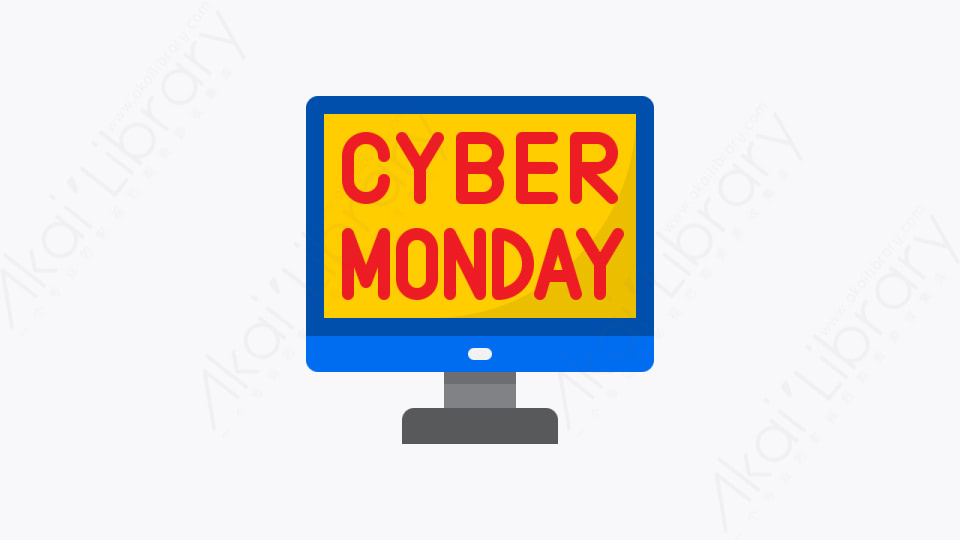 图片素材-010-01星期一cyber_monday扁平卡通网络星期一元素图标